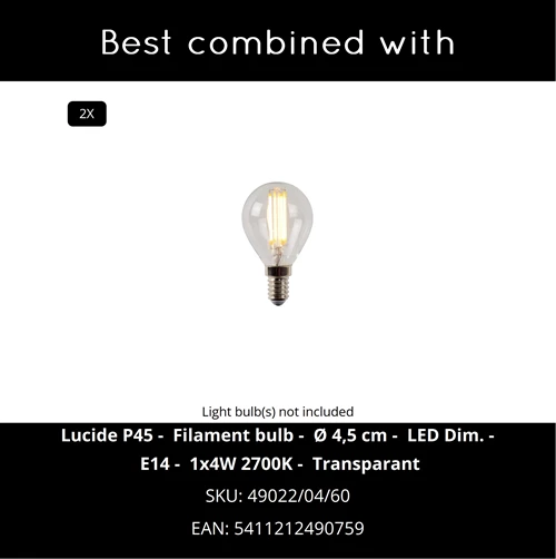 Lucide BJORN - Ceiling spotlight - 2xE14 - Black - CROSSSELL
